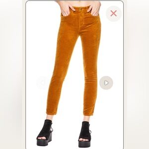 L’AGENCE THE MARGOT VELVET HIGH RISE ANKLE
SKINNY PANTS GOLD brown size 24 new